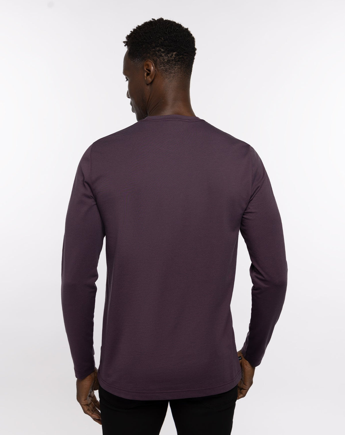 TravisMathew | The Crew Long Sleeve Tee - Mauve Wine/Blue Nights