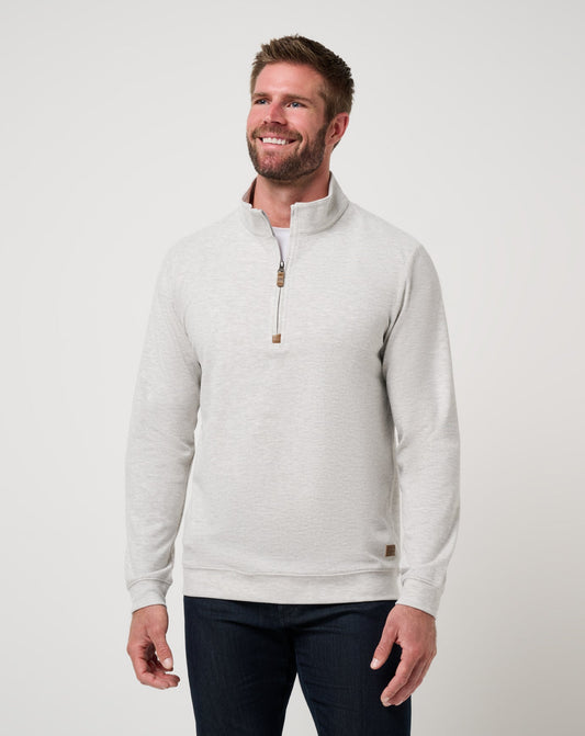 TravisMathew | Cloud Sweater Quarter Zip - Heather Grey