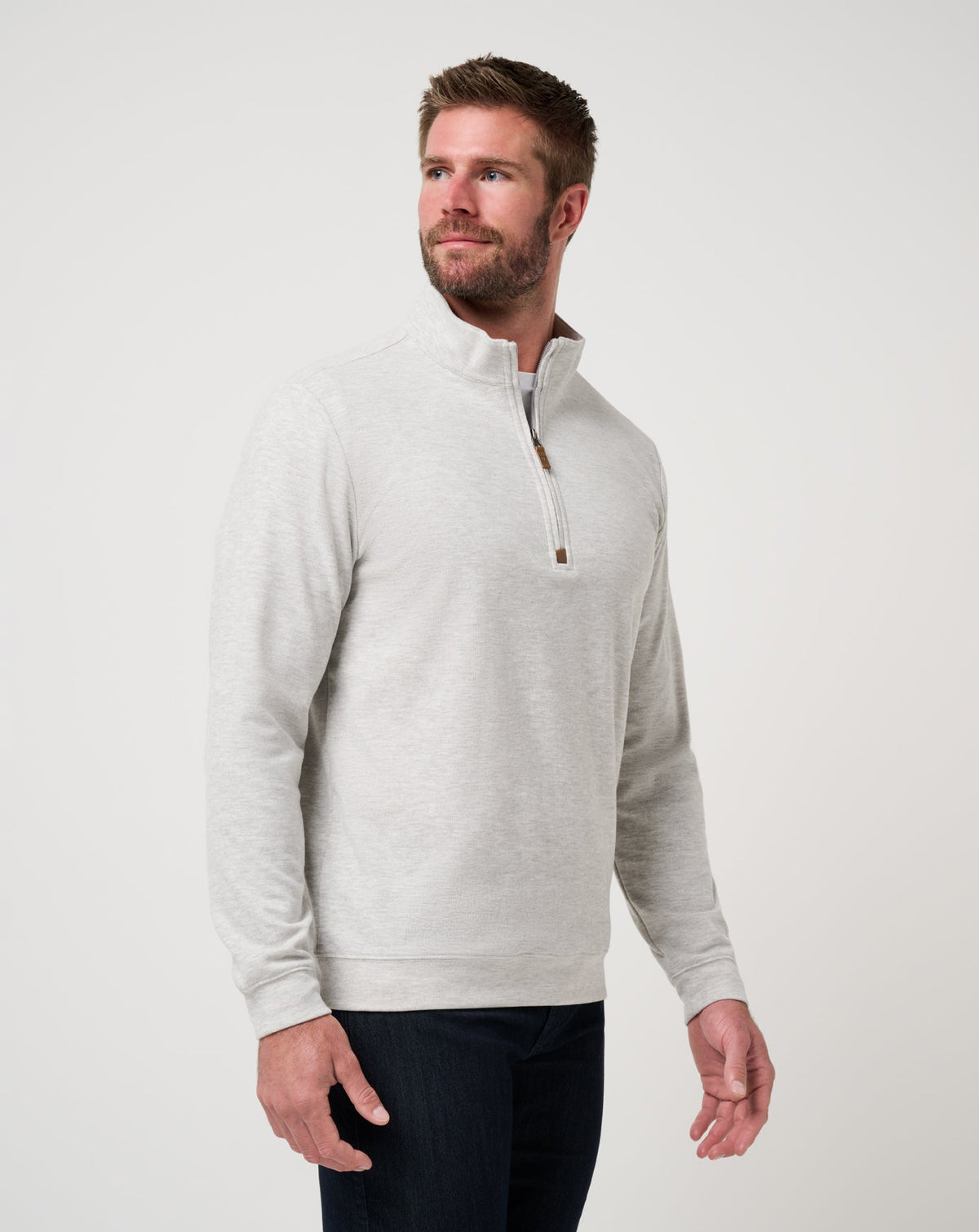 TravisMathew | Cloud Sweater Quarter Zip - Heather Grey