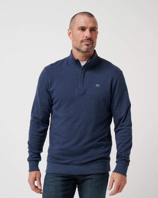 TravisMathew | Cloud Quarter Zip 2.0 - Heather Blue