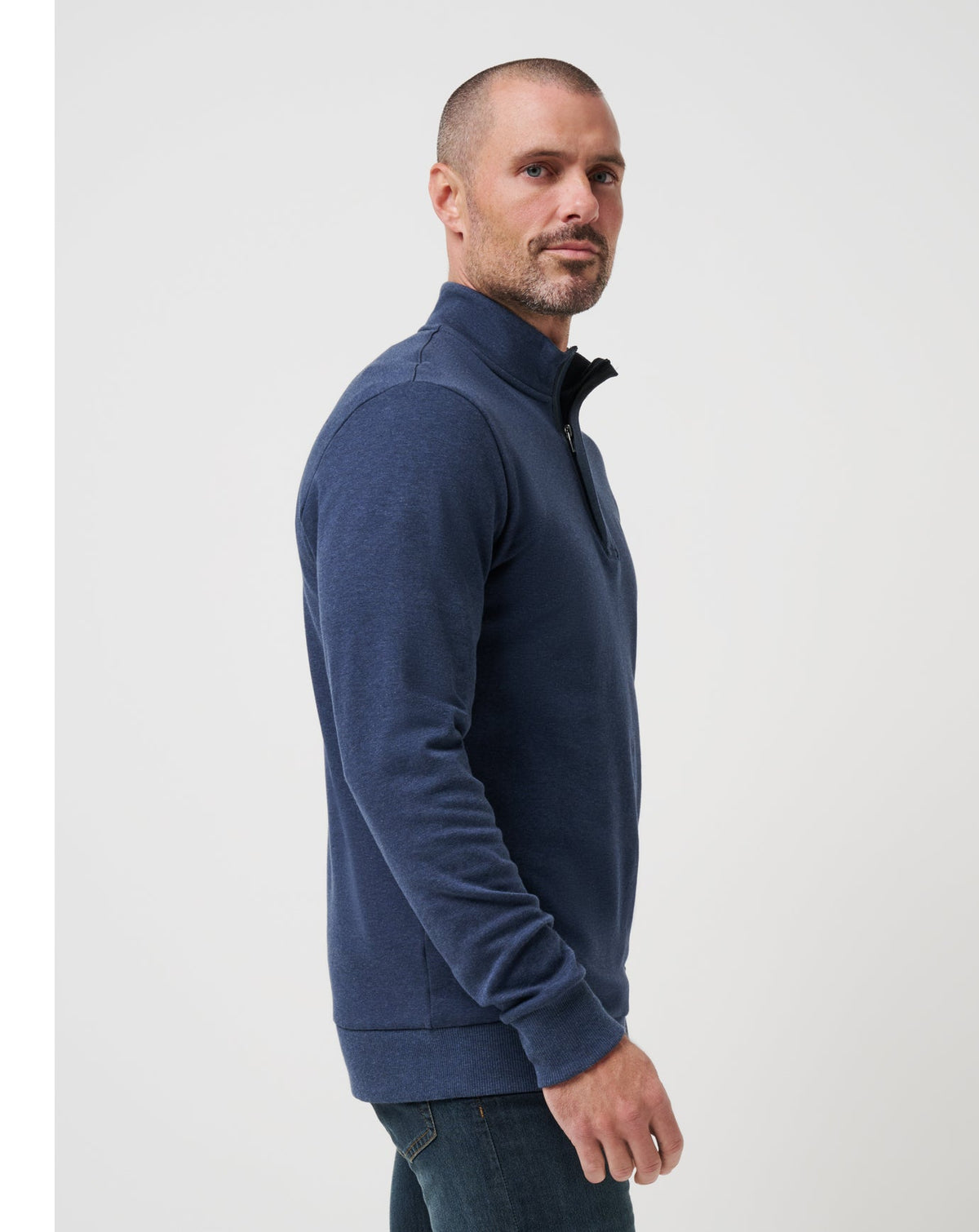TravisMathew | Cloud Quarter Zip 2.0 - Heather Blue