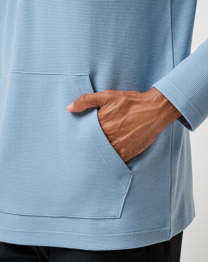 TravisMathew | Performance Waffle Quarter Zip - Dusty Blue