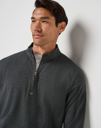 TravisMathew | Cloud Sweater Quarter Zip - Heather Black