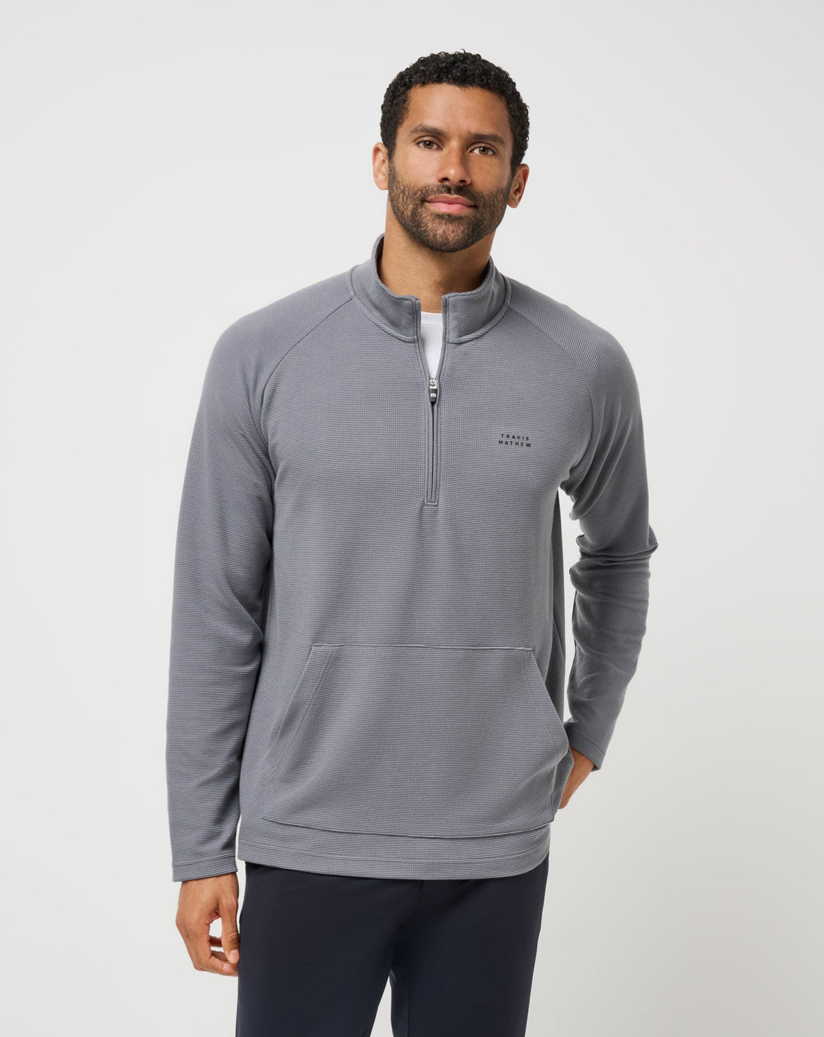 TravisMathew | Performance Waffle Quarter Zip - Quiet Shade