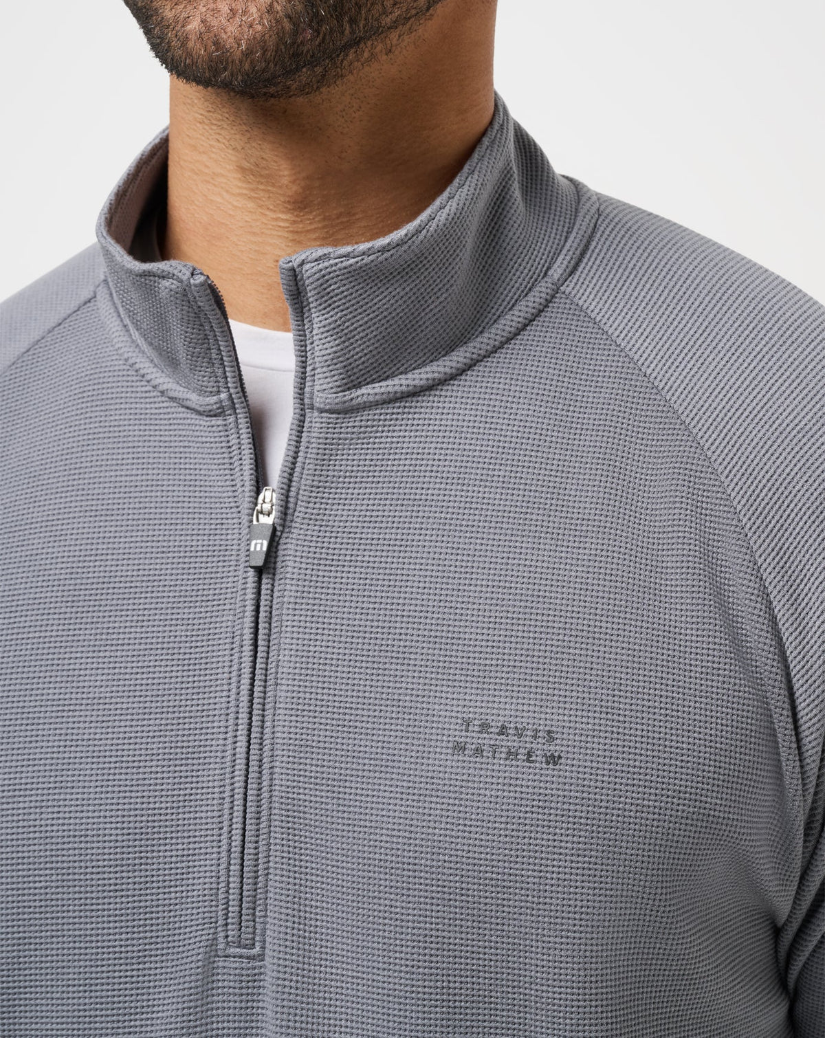 TravisMathew | Performance Waffle Quarter Zip - Quiet Shade