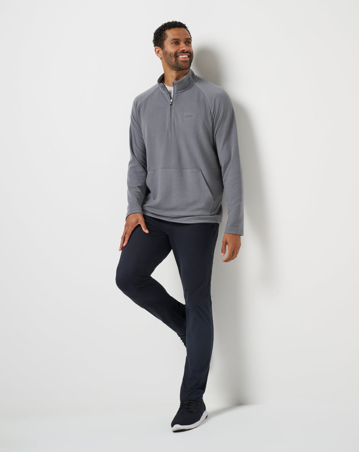 TravisMathew | Performance Waffle Quarter Zip - Quiet Shade