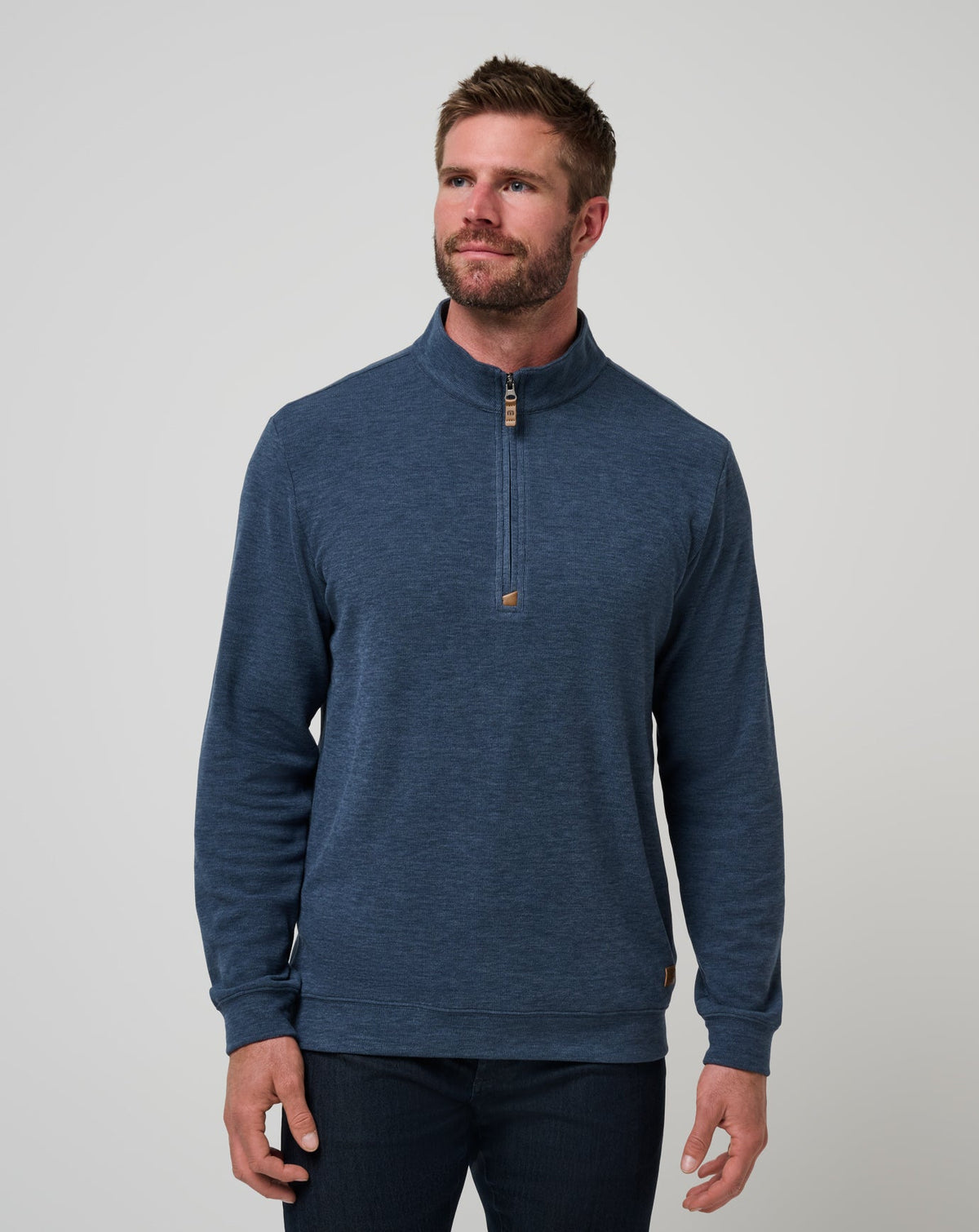 TravisMathew | Cloud Sweater Quarter Zip - Heather Navy