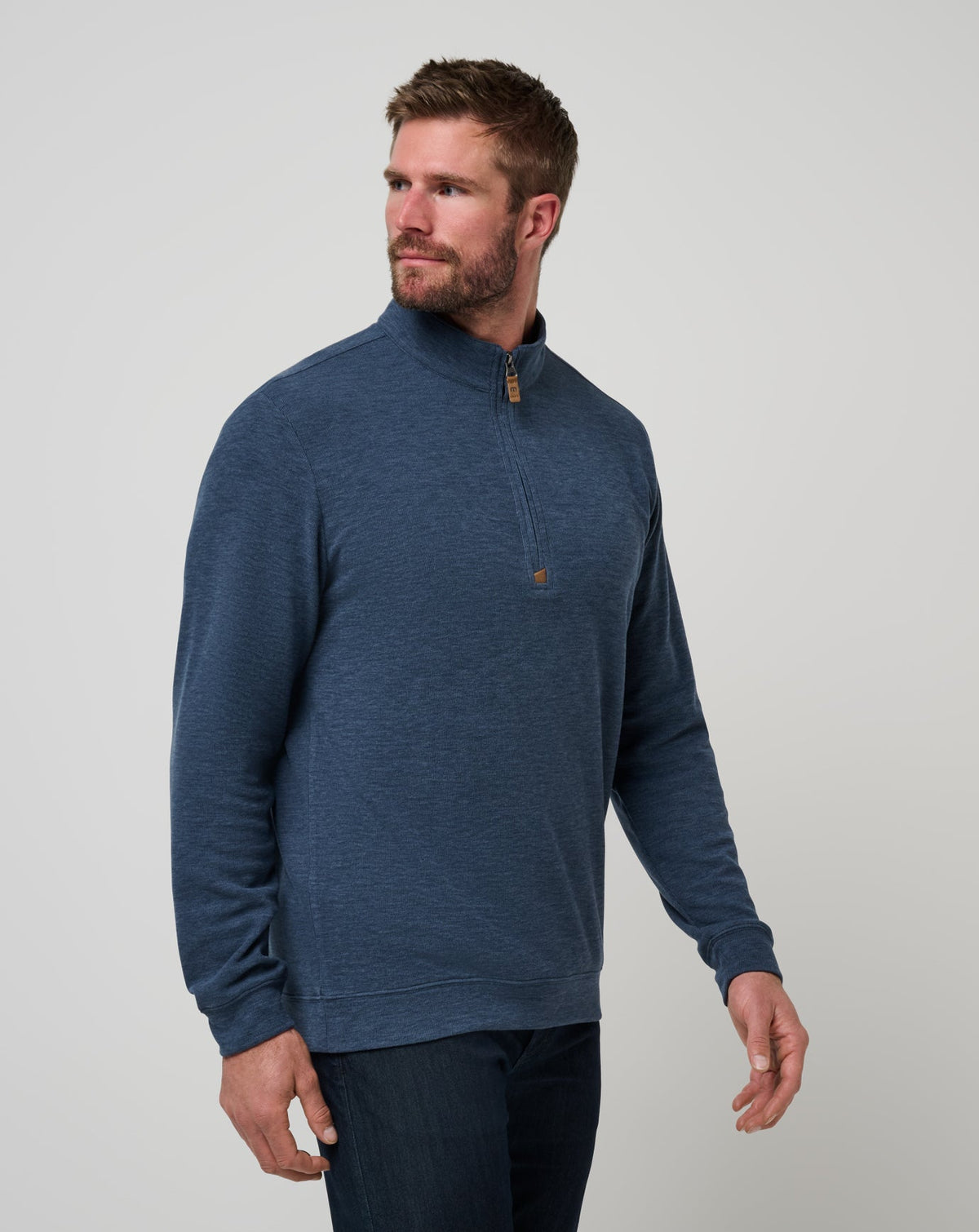 TravisMathew | Cloud Sweater Quarter Zip - Heather Navy