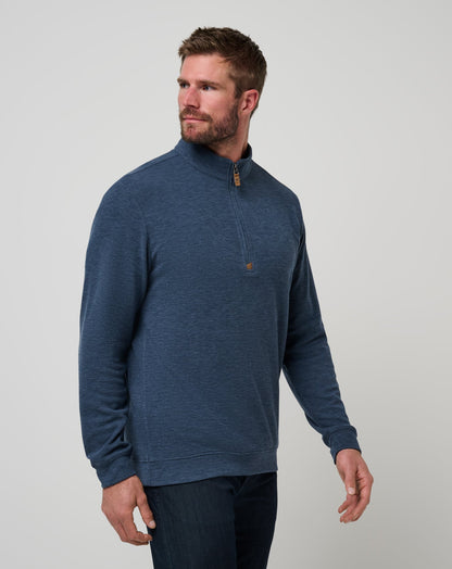 TravisMathew | Cloud Sweater Quarter Zip - Heather Navy