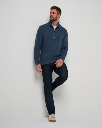 TravisMathew | Cloud Sweater Quarter Zip - Heather Navy
