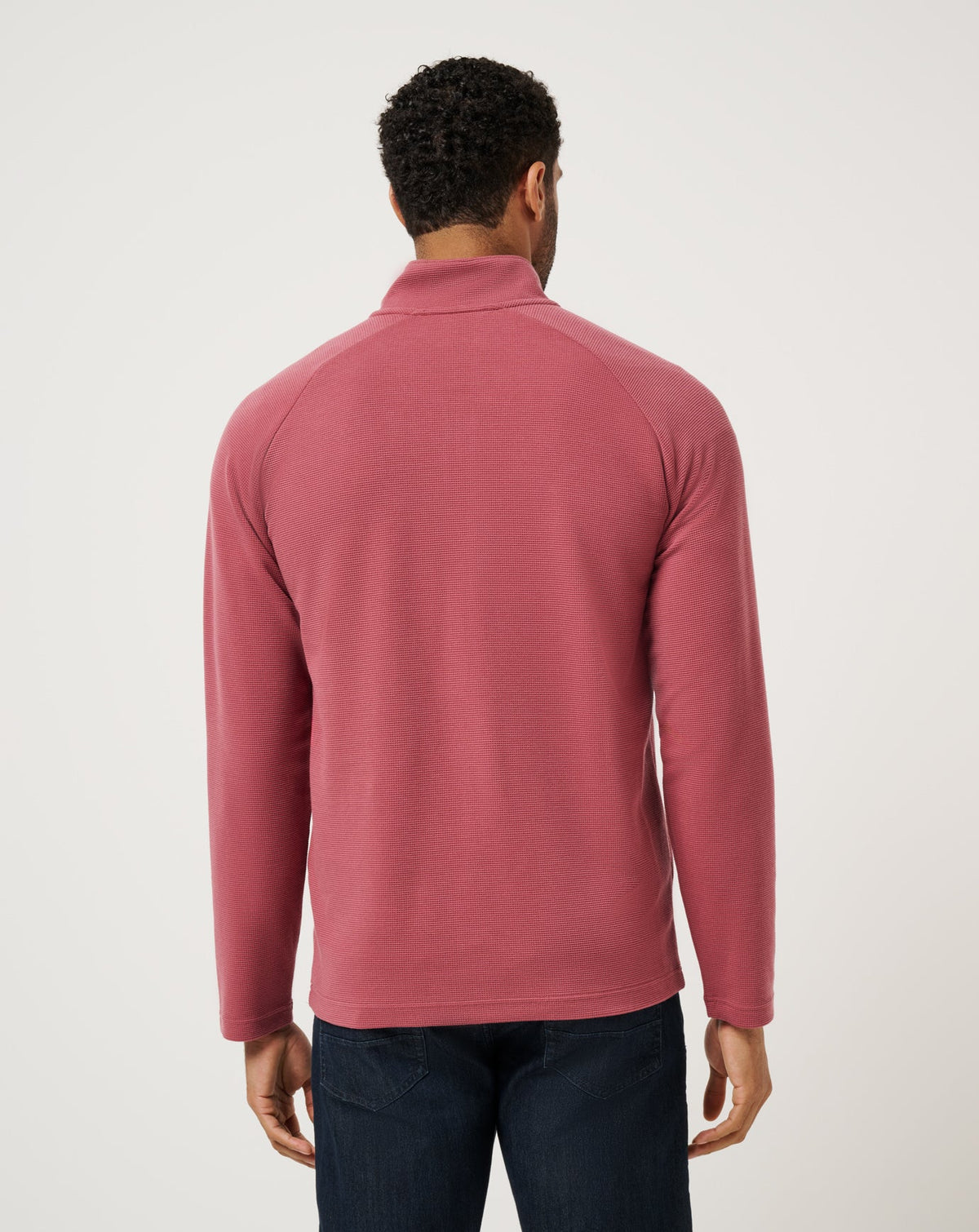 TravisMathew | Performance Waffle Quarter Zip - Roan Rouge