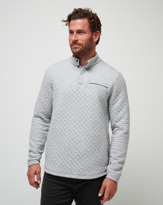 TravisMathew | Transatlantic Quarter Zip - Heather Light Grey