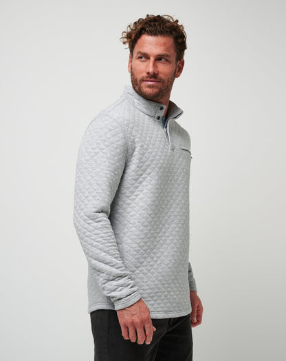 TravisMathew | Transatlantic Quarter Zip - Heather Light Grey