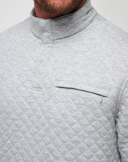 TravisMathew | Transatlantic Quarter Zip - Heather Light Grey