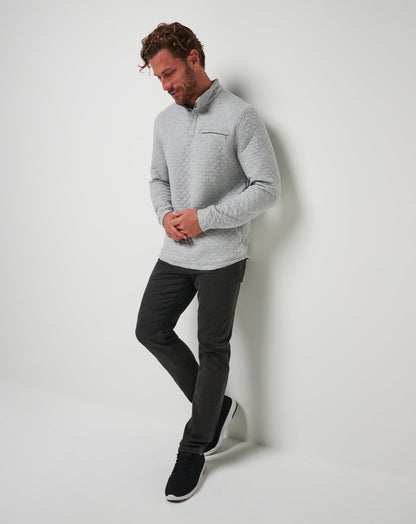 TravisMathew | Transatlantic Quarter Zip - Heather Light Grey