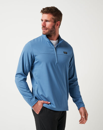 TravisMathew | Wanderlust Quarter Zip - Copen Blue