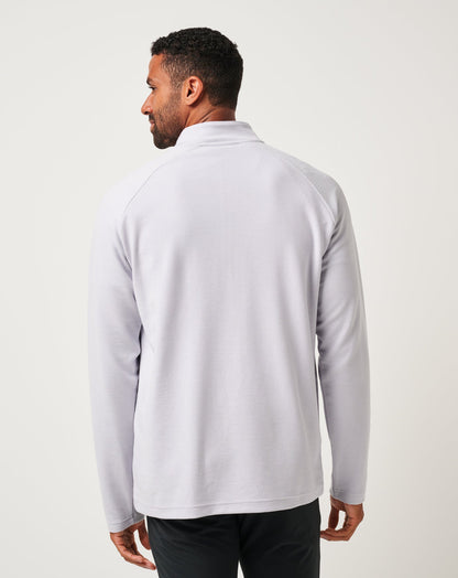 TravisMathew | Performance Waffle Quarter Zip - Heather Light Grey