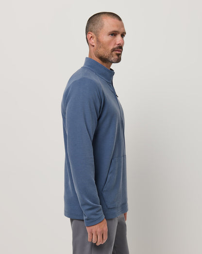 TravisMathew | Performance Waffle Quarter Zip - Bering Sea