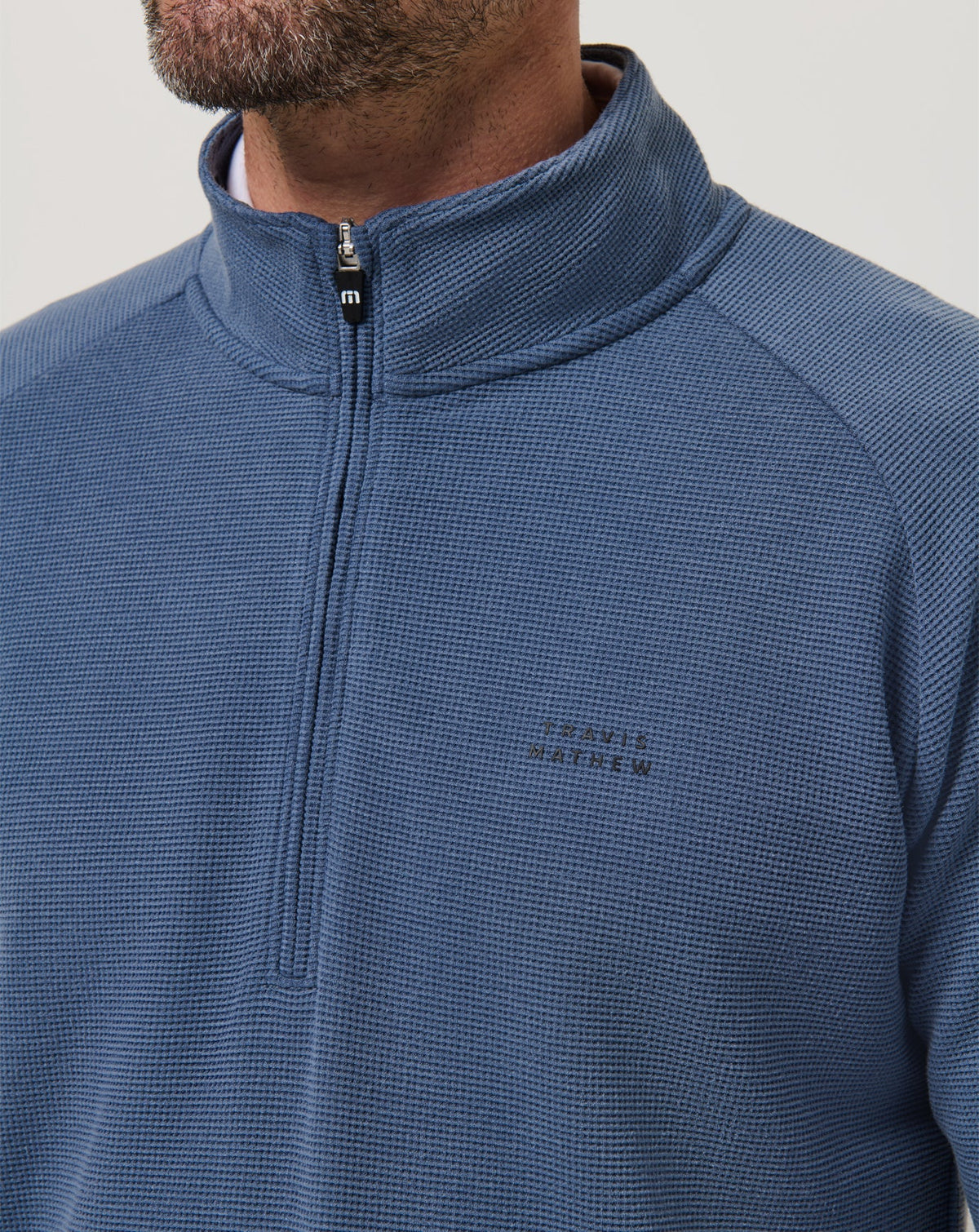 TravisMathew | Performance Waffle Quarter Zip - Bering Sea