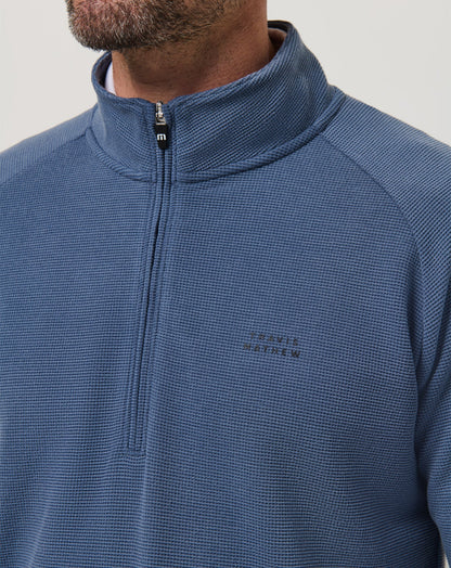 TravisMathew | Performance Waffle Quarter Zip - Bering Sea