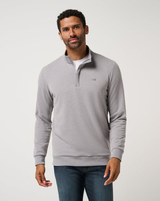 TravisMathew | Cloud Quarter Zip 2.0 - Heather Medium Grey