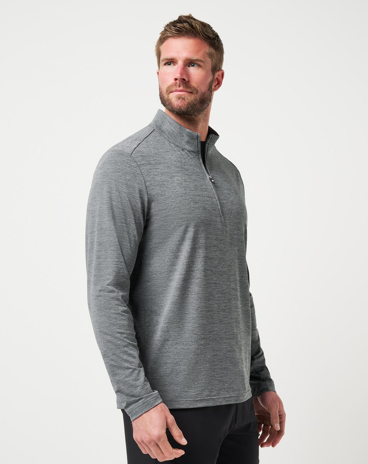 TravisMathew | Heater Pro Quarter Zip - Heather Grey