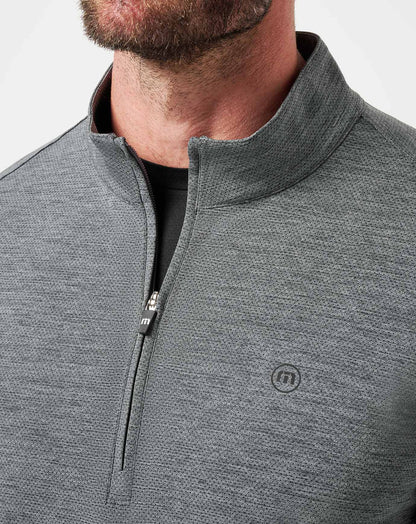 TravisMathew | Heater Pro Quarter Zip - Heather Grey