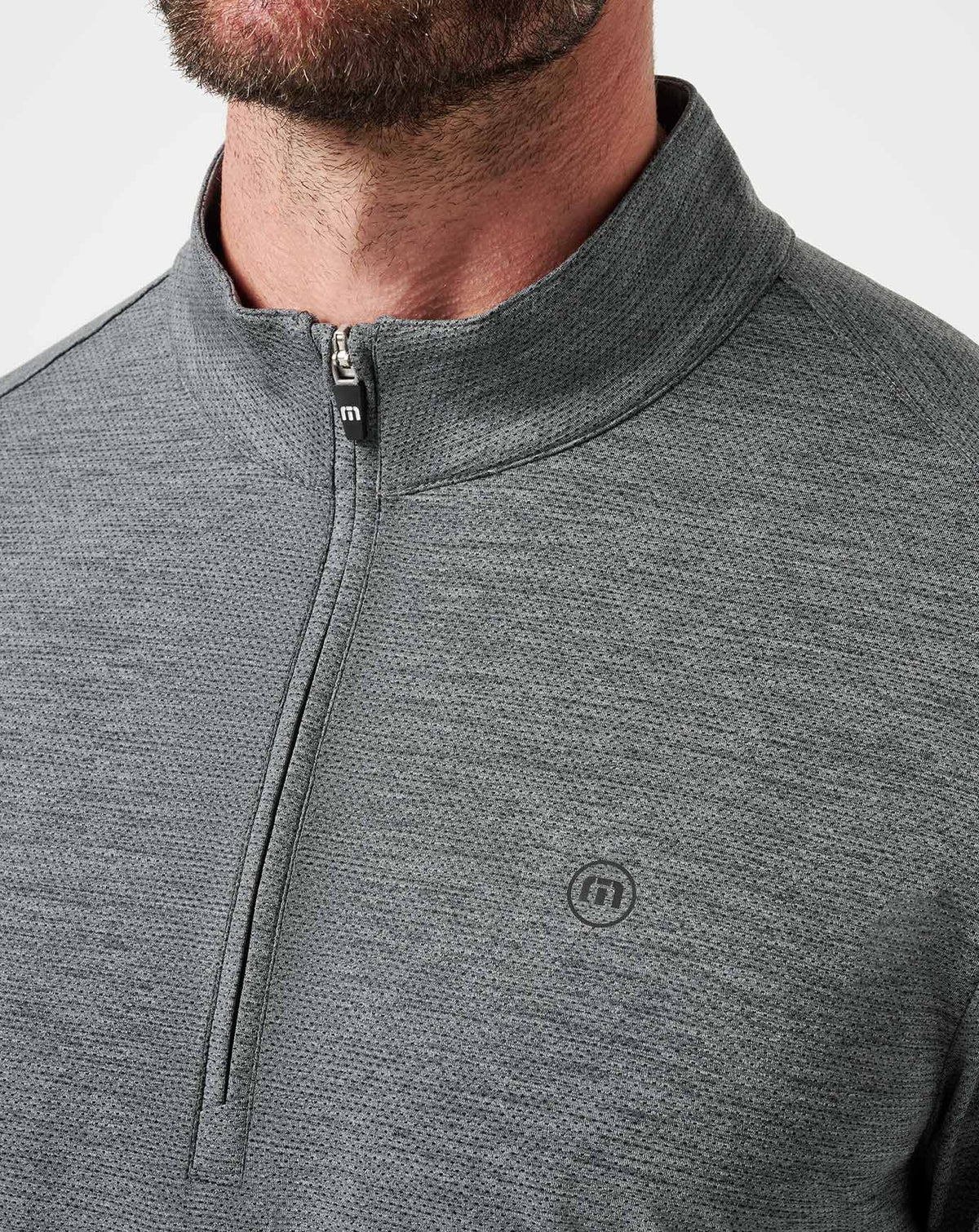 TravisMathew | Heater Pro Quarter Zip - Heather Grey