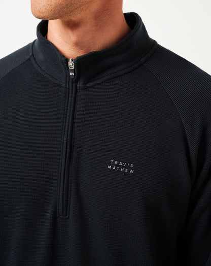 TravisMathew | Performance Waffle Quarter Zip - Black