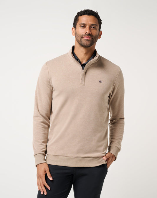 TravisMathew | Cloud Quarter Zip 2.0 - Heather Portabella Brown
