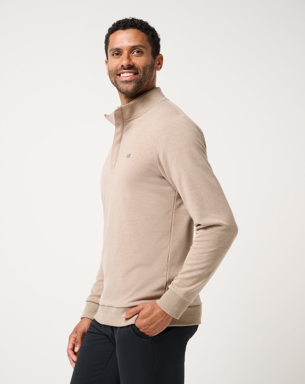 TravisMathew | Cloud Quarter Zip 2.0 - Heather Portabella Brown