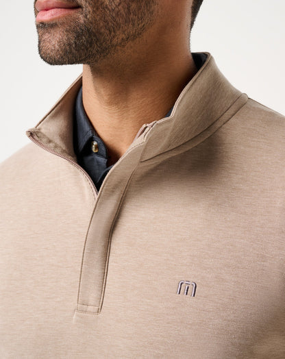 TravisMathew | Cloud Quarter Zip 2.0 - Heather Portabella Brown