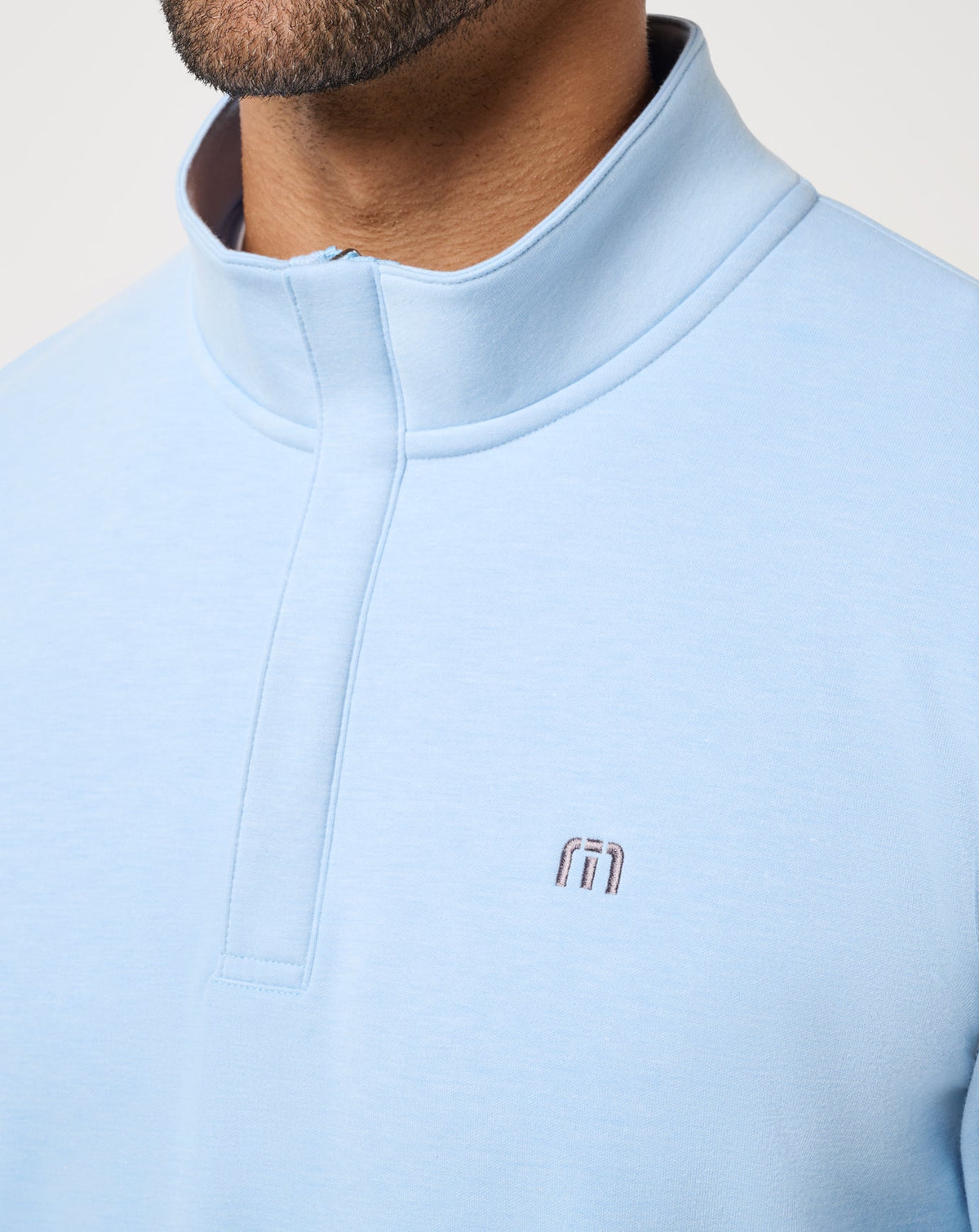 TravisMathew | Cloud Quarter Zip 2.0 - Heather Powder Blue