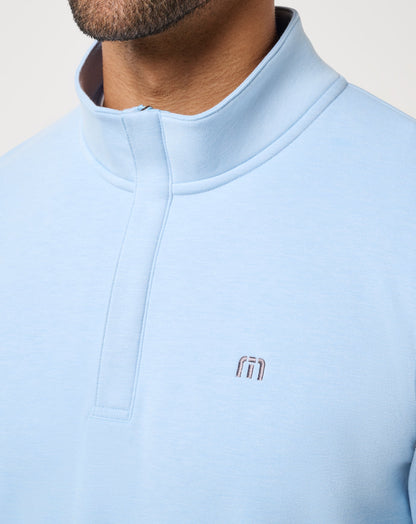 TravisMathew | Cloud Quarter Zip 2.0 - Heather Powder Blue