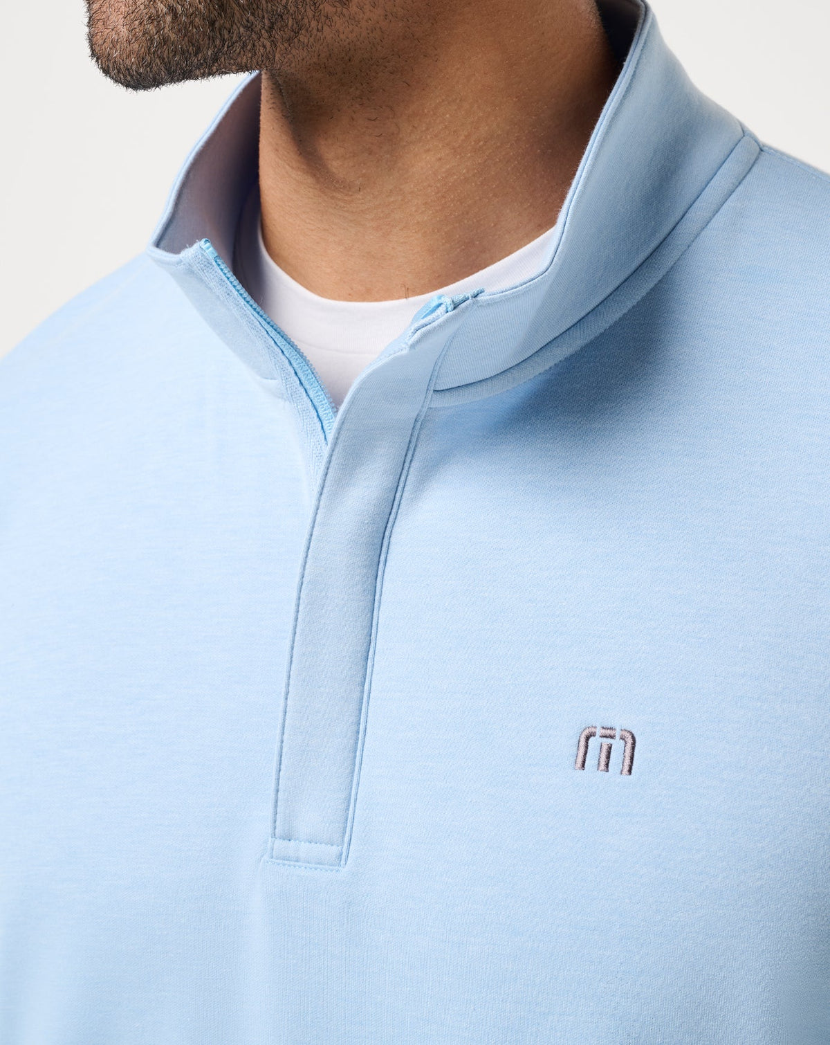 TravisMathew | Cloud Quarter Zip 2.0 - Heather Powder Blue