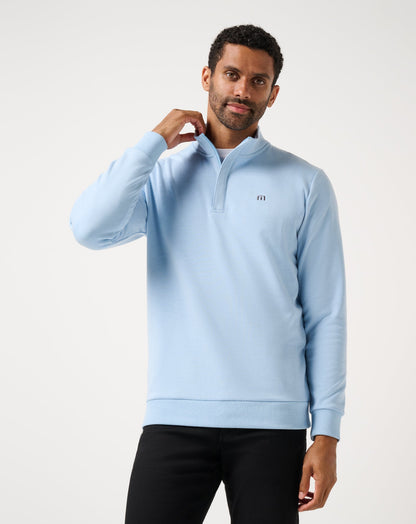 TravisMathew | Cloud Quarter Zip 2.0 - Heather Powder Blue