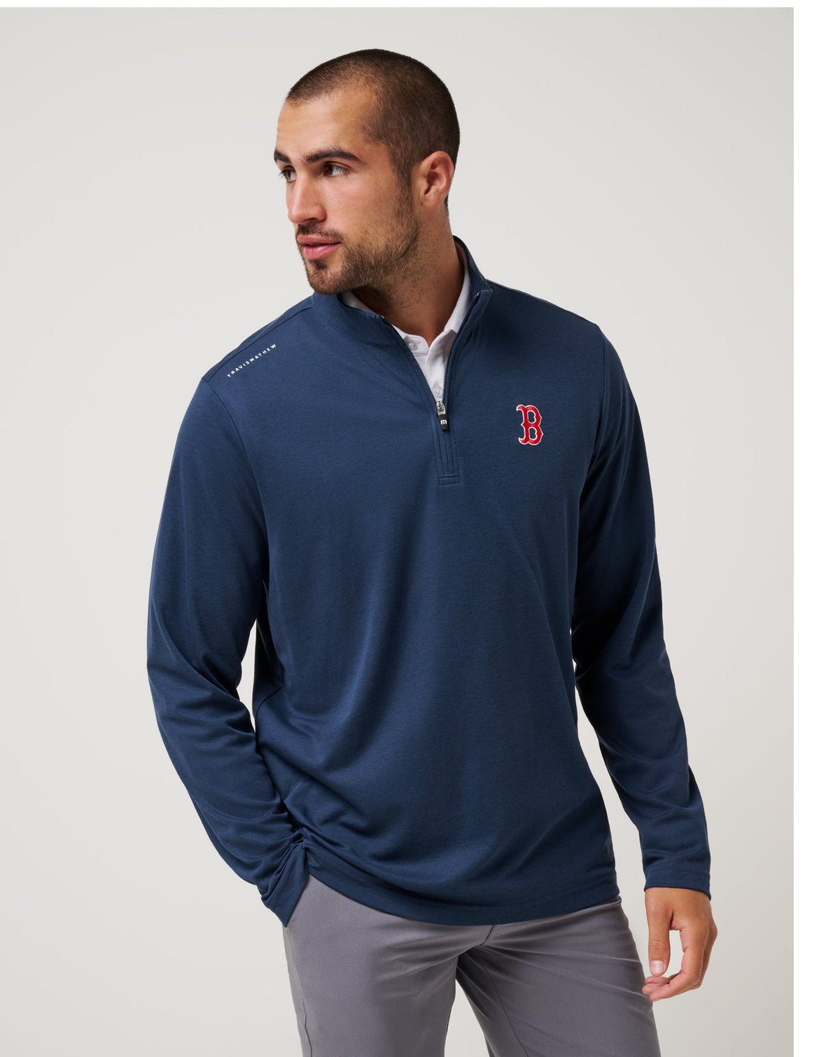 TravisMathew | Boston Red Sox Time To Tailgate Quarter Zip - Navy