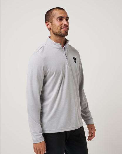 TravisMathew | San Francisco Giants Time To Tailgate Quarter Zip - Heather Grey