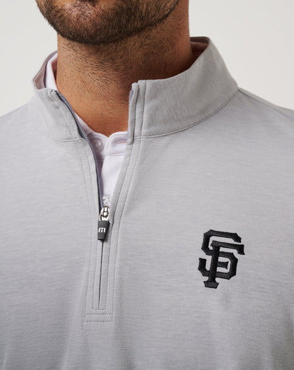 TravisMathew | San Francisco Giants Time To Tailgate Quarter Zip - Heather Grey