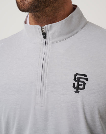 TravisMathew | San Francisco Giants Time To Tailgate Quarter Zip - Heather Grey