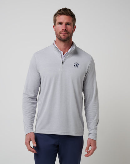 TravisMathew | New York Yankees Time To Tailgate Quarter Zip - Heather Grey