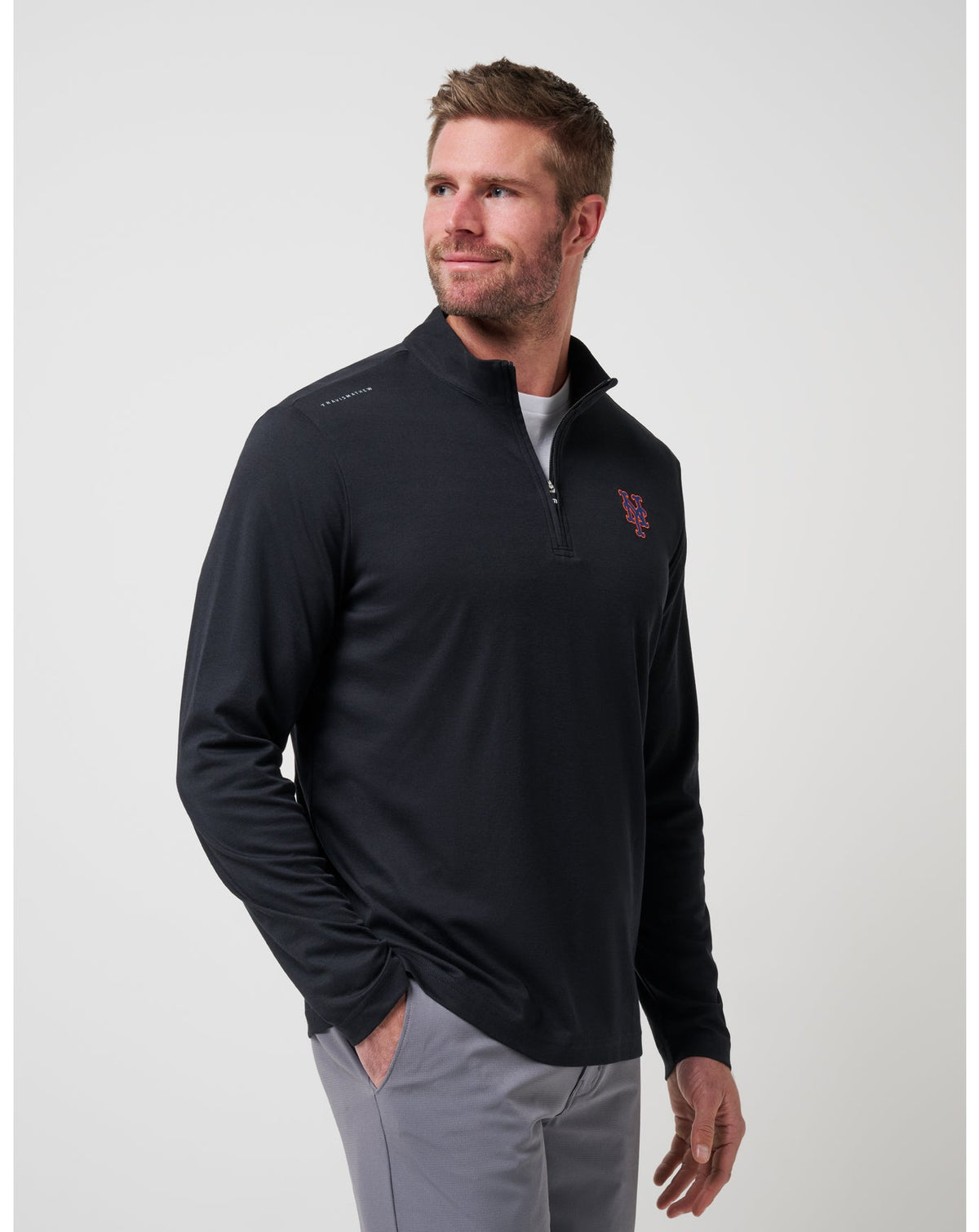 TravisMathew | New York Mets Time To Tailgate Quarter Zip - Black