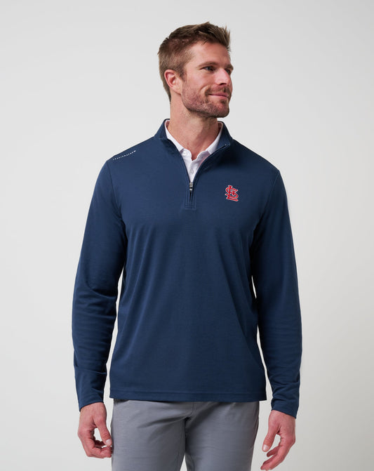 TravisMathew | St Louis Cardinals Time To Tailgate Quarter Zip - Navy
