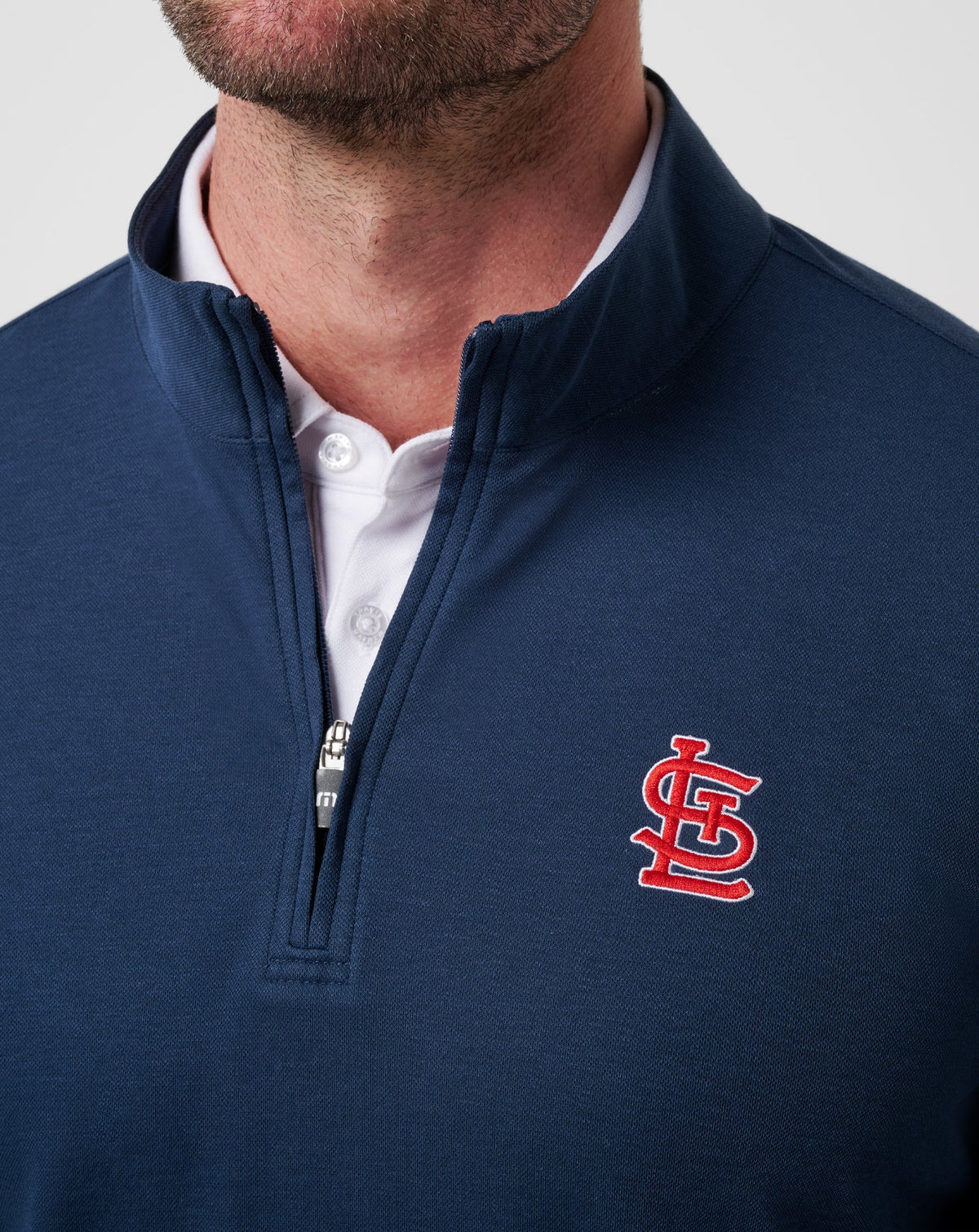 TravisMathew | St Louis Cardinals Time To Tailgate Quarter Zip - Navy