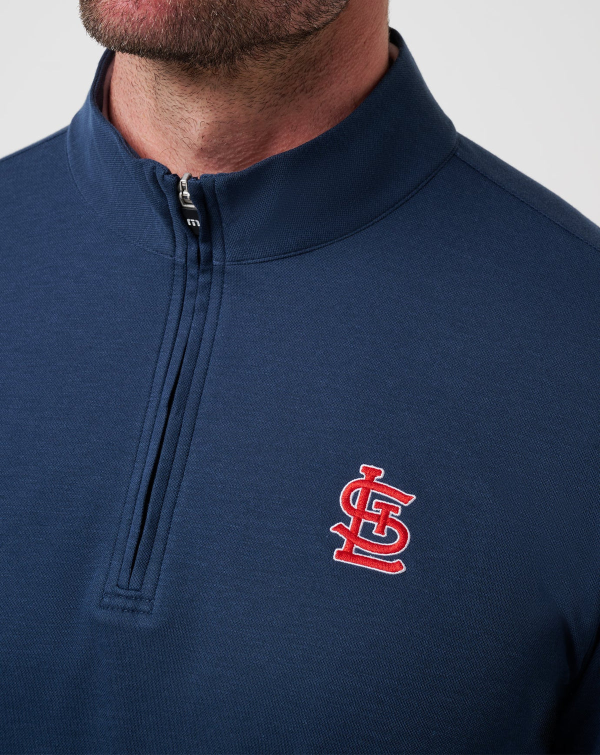 TravisMathew | St Louis Cardinals Time To Tailgate Quarter Zip - Navy