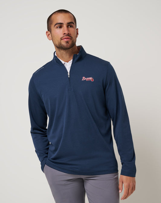 TravisMathew | Atlanta Braves Time To Tailgate Quarter Zip - Navy