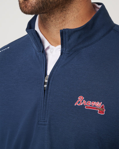 TravisMathew | Atlanta Braves Time To Tailgate Quarter Zip - Navy