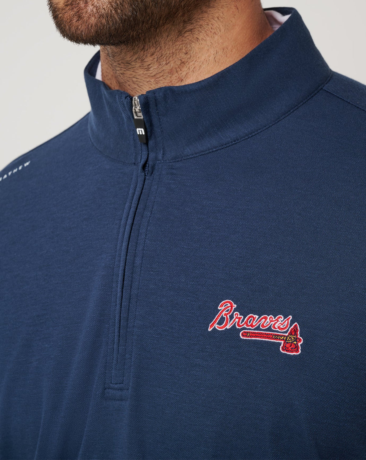 TravisMathew | Atlanta Braves Time To Tailgate Quarter Zip - Navy