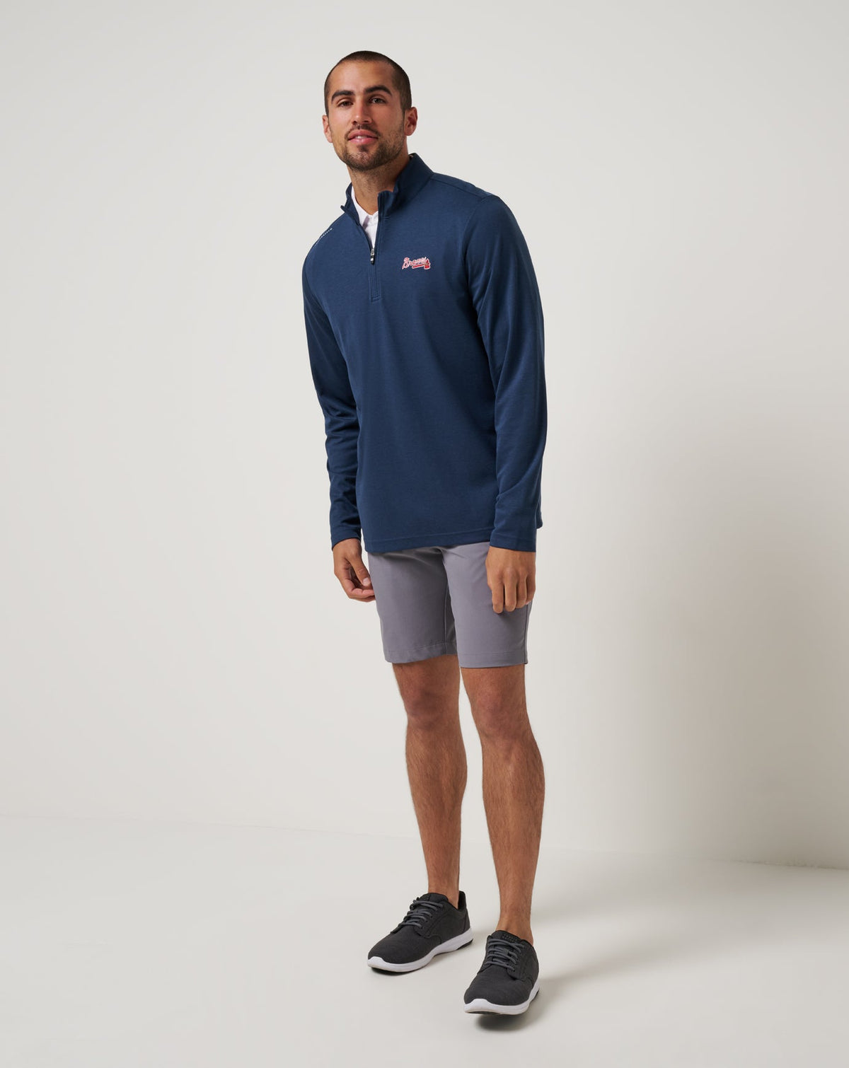 TravisMathew | Atlanta Braves Time To Tailgate Quarter Zip - Navy