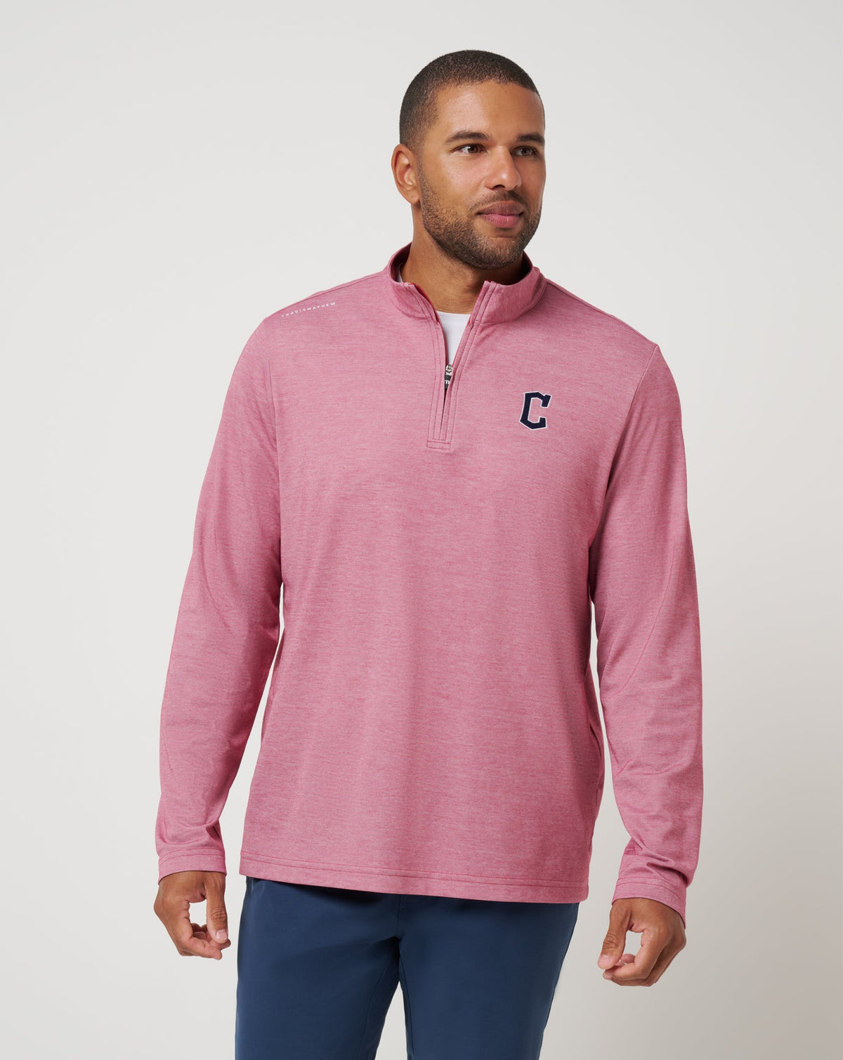 TravisMathew | Cleveland Guardians Time To Tailgate Quarter Zip - Heather Red